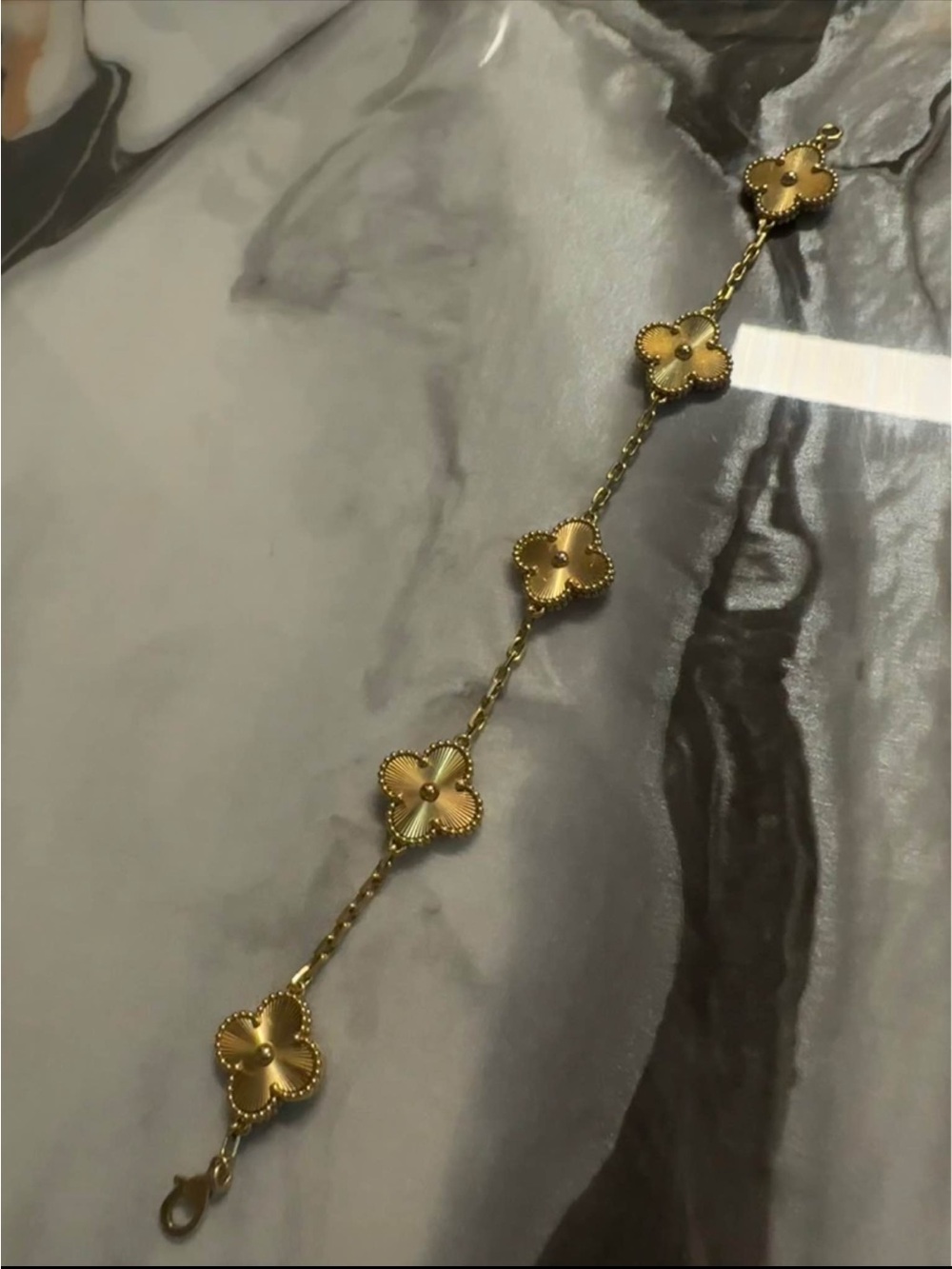 Gold Floral Clover Link Bracelet - Women Jewelry